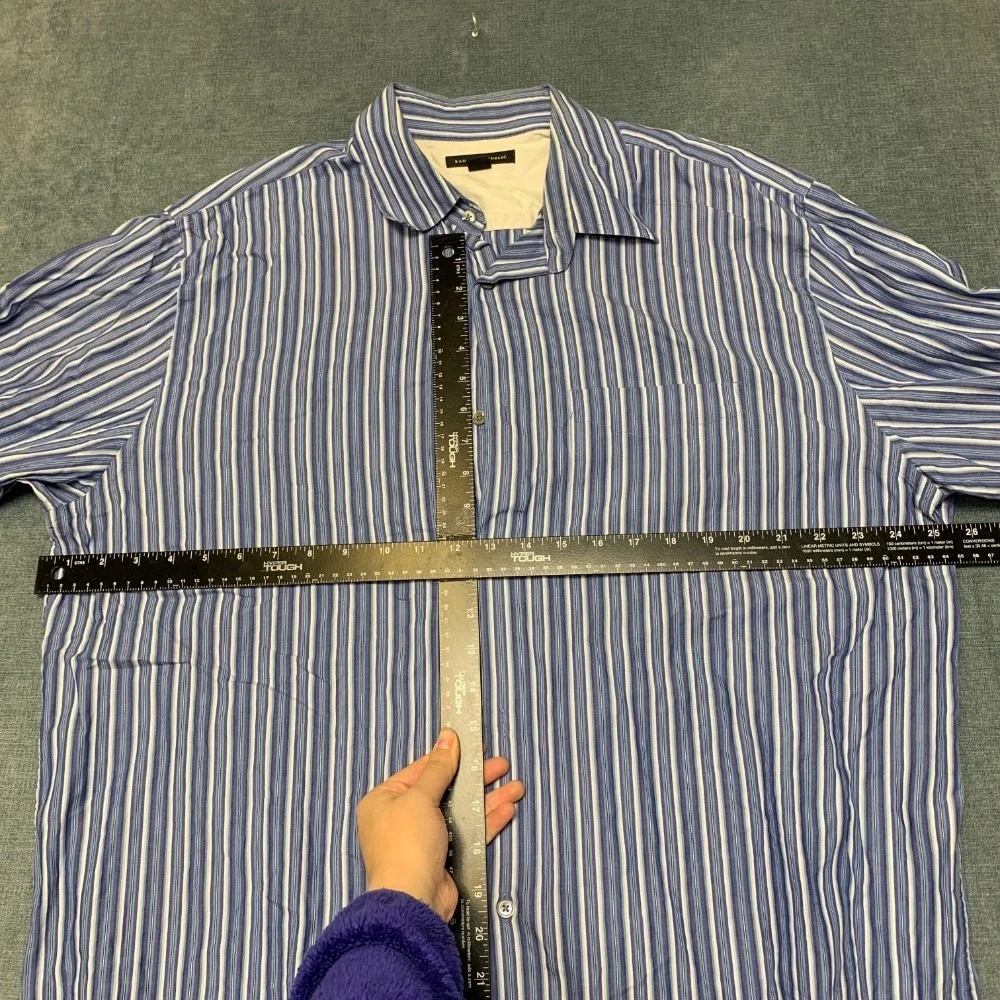Banana Republic Shirt Mens XL Blue White Striped Cotton Streetwear Button Up